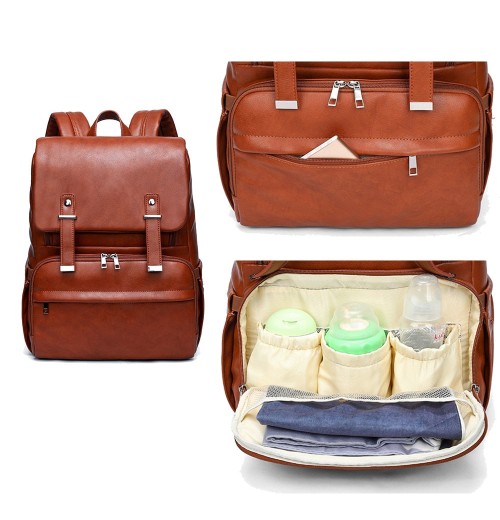 Vegan Leather Backpack Diaper Bag Vegan Leather Backpack Diaper Bag